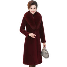 2020 Winter Women Faux Mink Fur Coat Big Fur Collar Thick Warm Outerwear Long Fake Fur Jacket Female Plush Coats Chaquetas Mujer 2024 - buy cheap