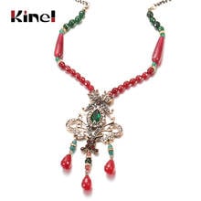 Kinel Ethnic Natural Stone Handmade Beads Long Necklace For Women Vintage Wedding Jewelry Boho Pendant Necklace 2020 New 2024 - buy cheap