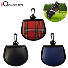 Novo design de saco para limpeza de bola de golfe, com clipe, bolso de limpeza de couro pu, lavador, preto marinho 2024 - compre barato