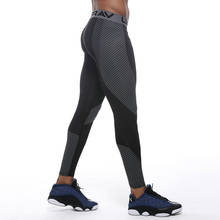 Компрессионные Мужские трико для бега, спортивные Леггинсы для тренажерного зала, быстросохнущие длинные брюки для фитнеса и баскетбола, облегающие брюки 2024 - купить недорого