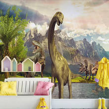 Milofi personalizado 3d papel de parede mural fantasia jurássico dinossauro mundo sala das crianças fundo papel de parede decoração 2024 - compre barato