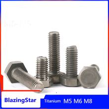 1-5PCS M5 M6 M8 L=10mm - 120mm TA2 Pure Titanium Outer Hex Bolt Hexagon Screw Threaded Rod Hex Bolt Fastener Furniture Bolts 2024 - buy cheap