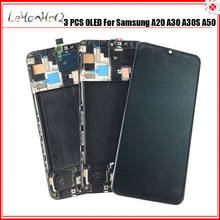 Pantalla LCD táctil para Samsung Galaxy A50, A30, A20, A30S, montaje de Marco digitalizador, venta al por mayor, 3 unidades/lote 2024 - compra barato