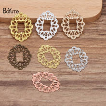 BoYuTe (100 Pieces/Lot) 27*21MM Flower Metal Brass Filigree Findings Diy Hand Made Jewelry Materials Wholesale 2024 - buy cheap