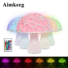 3D Led Night Light Can Charge 16 kinds of Color Mushroom Lamp for Children Infrared Remote Control Decorative Lights LED Gift 2024 - buy cheap