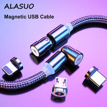 Cable Micro USB tipo C magnético giratorio de 540 grados, carga rápida para iPhone 11 Pro XS Max, Samsung y Xiaomi, Cable de carga de datos 2024 - compra barato