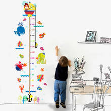 Измерение детской диаграмма роста высоты настенные художественные наклейки Обои DIY Украшение для ребенка стены детской гостиной домашний декор 2024 - купить недорого