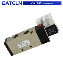 4V410-15 высокого качества 5 портов 2 Позиции электромагнитный клапан с фитингами DC24v,DC12V,AC110V,AC220V,AC380V 2024 - купить недорого