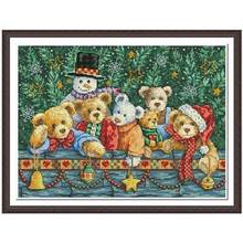 Christmas bear patterns Counted Cross Stitch 11CT 14CT 18CT  DIY Chinese Cross Stitch Kits Embroidery Needlework Sets 2024 - buy cheap