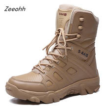 Zeeohh-botas militares para hombre, botines especiales de combate en el desierto, zapatos de trabajo del Ejército, botas tácticas de nieve de alta calidad, Otoño e Invierno 2024 - compra barato