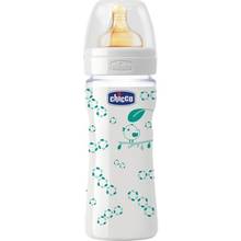 Chicco Wellbeing Glass Baby Bottle Patterned (240 ml) Unisex - Rubber 2024 - buy cheap