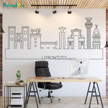 Lisbon Skyline Decor Cityscape City Skyline Series Geometric Lisbon Art Home Decor Sticker Living Room Vinyl wall stickers JH043 2024 - buy cheap