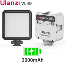 Ulanzi-miniluz LED VL49 para vídeo y oficina, iluminación con Zoom, 6W, 2000mAh, 5500K, iluminación fotográfica, luz de relleno Vlog brillante en U 2024 - compra barato