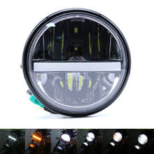 Universal 7 inch Motorcycle LED Headlight Retro Head Lamp Round Headlamp Black For Harley 883 Honda Suzuki Kawasaki Yamaha 2024 - buy cheap