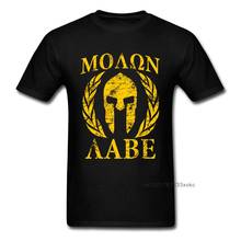 Molon Labe Spartan T Shirt Make T-shirt Men Clothing Vintage Chic Tops Black Yellow Tees O Neck Cotton Tshirt Come And Take 2024 - buy cheap