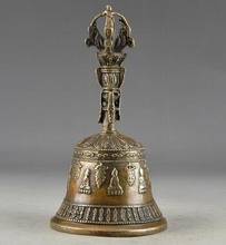 free shipping Copper Brass CHINESE crafts Asian Exquisite Chinese Tibetan Copper Buddhism Exorcism Bell 2024 - buy cheap