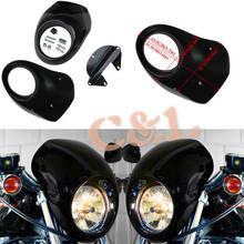 Motorcycle Bright Black Fairing Cafe Racer Drage Head Light Mask Front Visor Fit for Harley Sportster XL 883 2024 - buy cheap