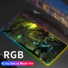 Цветная (RGB) Illidan World of Warcraft геймера Мышь Большой Аниме освещенная контржурным светом WOW Мышь Pad XXL для клавишных инструментов светодиодный Настольный коврик 2024 - купить недорого