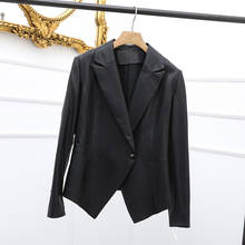 Arlenesain custom 2019 Новый дизайн черный костюм из натуральной кожи женское пальто с одной пуговицей 2024 - купить недорого