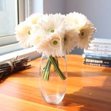 Simulation 7 Heads White Gerbera Bouquets Artificial Silk Flowers for Wedding Bride Bouquet Home Decoration Fake Flowers Wreath 2024 - buy cheap