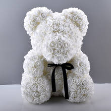 Розы из пеноматериала, 1 шт., 25 см, с изображением медведя, разноцветные, для Дня Святого Валентина, Подарочный плюшевый мишка, украшение для дня рождения, подарок на день матери 2024 - купить недорого