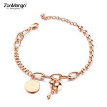 ZooMango Trendy Stainless Steel Gourd & Round Tag Charm Bracelet For Women Bohemia Beach Chain & Link Bracelet Jewelry ZB18104 2024 - buy cheap