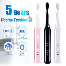Cepillo de dientes eléctrico Ultra sónico, recargable por USB, lavable, blanqueador electrónico 2024 - compra barato