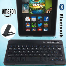 Teclado sem fio, bluetooth, tablet para amazon kindle fire 7 "/fire hd 7"/hdx 7 ", tablet android, windows 2024 - compre barato