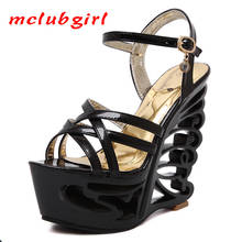 Mclubgirl/Новинка 2018 года; женские модные водонепроницаемые туфли на платформе; Цвет черный, белый; туфли на высоком каблуке; обувь с носком 2024 - купить недорого