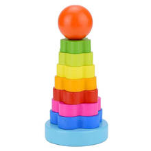 Kids Education Toys Rainbow Kids Baby Wooden Blocks Toys Stacking Ring Tower Blocks Early Learning Educational Toys For Kids #20 2024 - buy cheap