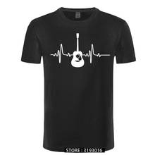 Camiseta guitarra casual, camiseta da moda para música, gola redonda, de algodão 100%, respirável, fitness, hip hop, masculina 2024 - compre barato