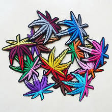 Maple Leaf Embroidery Iron On Patches For Clothing Sewing Badge Tree Leaves Applique Dresses Shoes Bag Decoration DIY Apparel 2024 - buy cheap