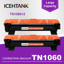ICEHTANK 2 uds TN1060 cartucho de tóner compatible para hermano TN1030 TN1050 TN1060 TN1070 HL-1110 1210 MFC-1810 DCP-1510 1610W 2024 - compra barato