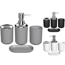 HOT-4 Pcs Plastic Bathroom Accessory Set,Bath Toilet Brush Accessories Set with Toothbrush Holder,Toothbrush Cup 2024 - buy cheap