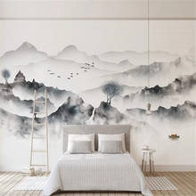 Milofi personalizado 3d marmoreado preto e branco cinza concepção artística tinta paisagem tv fundo papel de parede mural 2024 - compre barato