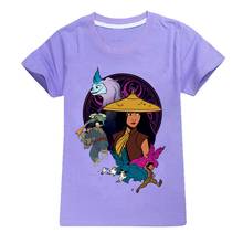 Camiseta divertida con estampado 3D de Raya y el último dragón para niñas, camisetas de manga corta para niños, Tops para niños y niñas, ropa para niños 2024 - compra barato