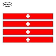 HotMeiNi 13cm x 1.7cm 4pcs Car Stripe Switzerland Racing Flag Sticker Skateboard Decal Bike Moto Tuning Swiss Car Stickers 2024 - buy cheap