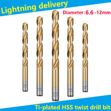 Auger Bit Ti-Plated HSS Twist Drill Hand Electric Drill Straight Shank Rotary Head General Long Metal Aluminum Alloy Steel Bit 2024 - compre barato
