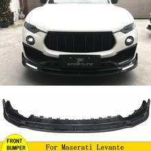 Fibra de carbono do amortecedor dianteiro spoiler para maserati levante 2016 2017 2018 2019 2020 cabeça para carros guarda queixo 2024 - compre barato