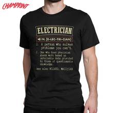 Camisetas de electricista para hombre, Camiseta de algodón puro de manga corta, camisetas de ingeniero eléctrico, camisetas de cuello redondo, novedad 2024 - compra barato