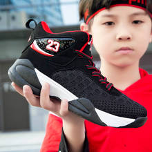 Kids Basketball Shoes Boy Sport Shoes Jordan High Top Mesh Breathable Sneakers Children Non-slip Combat Boots High Quality2.5-7 2024 - compre barato