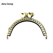 1 Piece 8.5 CM Antique Bronze Semicircle Metal Purse Frame Heart Kiss Clasp Handle For Bag Accessory 2024 - buy cheap