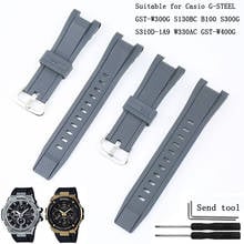 Watch accessories buckle men rubber strap for Casio G-SHOCK GST-W300G S130BC S300G S310D-1A9 W330AC ladies silicone sports strap 2024 - buy cheap