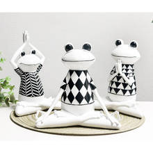 Resin 3D Craft Yoga Frog Figurine Nordic Style Decorative Ornament Home Tabletop Decor Furnishing Articles Car Office Ornament 2024 - buy cheap