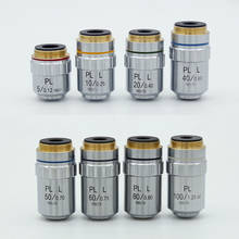 Planejar lente objetiva achromática 5x 10x 20x 40x 50x 60x 80x 100x embutida microscópio metalográfico de longo alcance 20.2mm/rms 2024 - compre barato