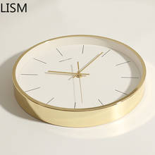Relojes de pared dorada de lujo nórdico Reloj de pared silencioso creativo de Metal grande de diseño moderno Relojes Para salón dormitorio reloj elegante desgastado 2024 - compra barato
