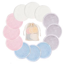 Reusable Bamboo Makeup Remover Pads Cotton 12pcs/Pack Microfiber Washable Rounds Cleansing Facial Tools Make Up Removal Pad 2024 - buy cheap