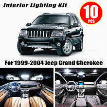 10x Canbus Error Free LED Interior Light Kit Package for 1999-2004 Jeep Grand Cherokee accessories Map Dome Trunk License Light 2024 - buy cheap