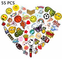 55 pcs/lot mixed Cloth Patches Cute Embroidery iron on Badges Kids girls DIY Applique for Jackets Bags Stickers Patchwork 2024 - buy cheap