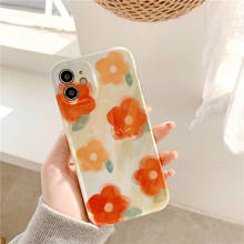 Funda de teléfono Retro con flor de acuarela para chicas, carcasa bonita con arte japonés para iPhone 11, 12 Pro Max, Xr, Xs Max, 7, 8 Plus, X, 7Plus 2024 - compra barato